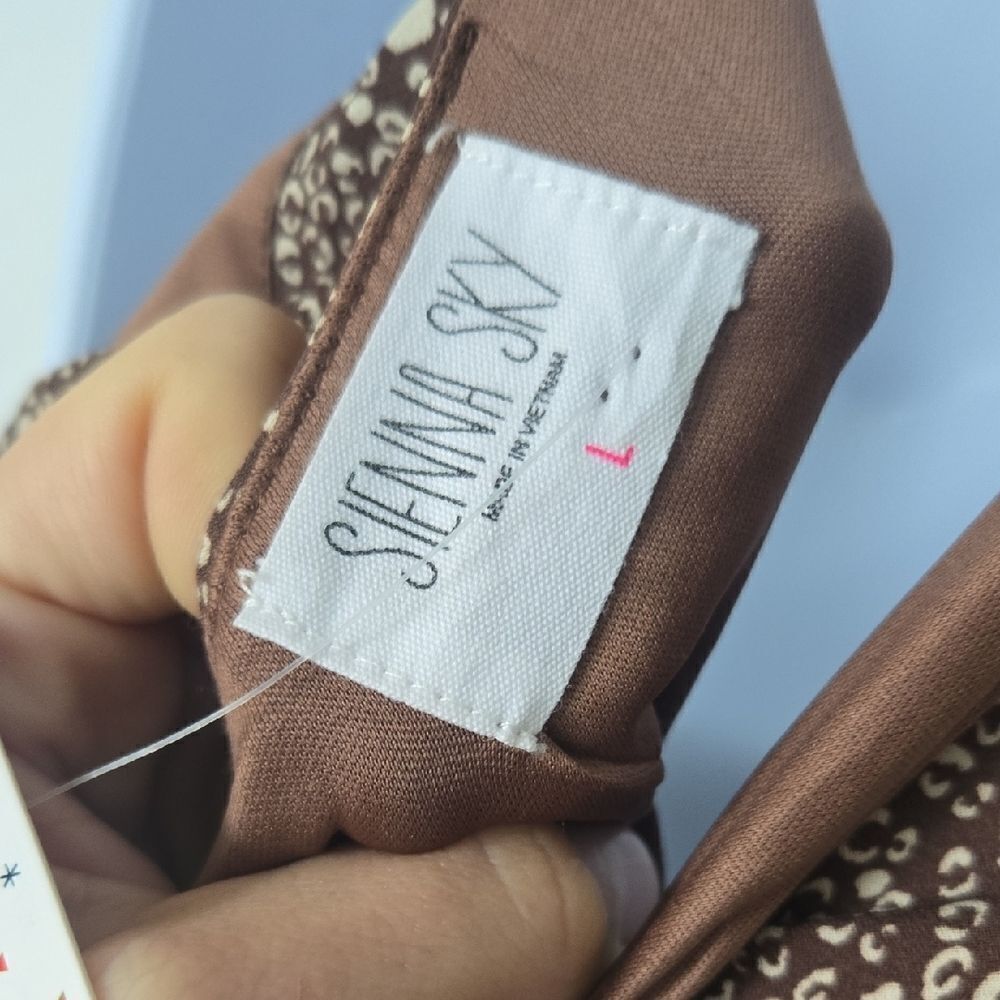 Sienna Sky Cream and Brown Spaghetti Strap Sundress - Picture 2 of 5